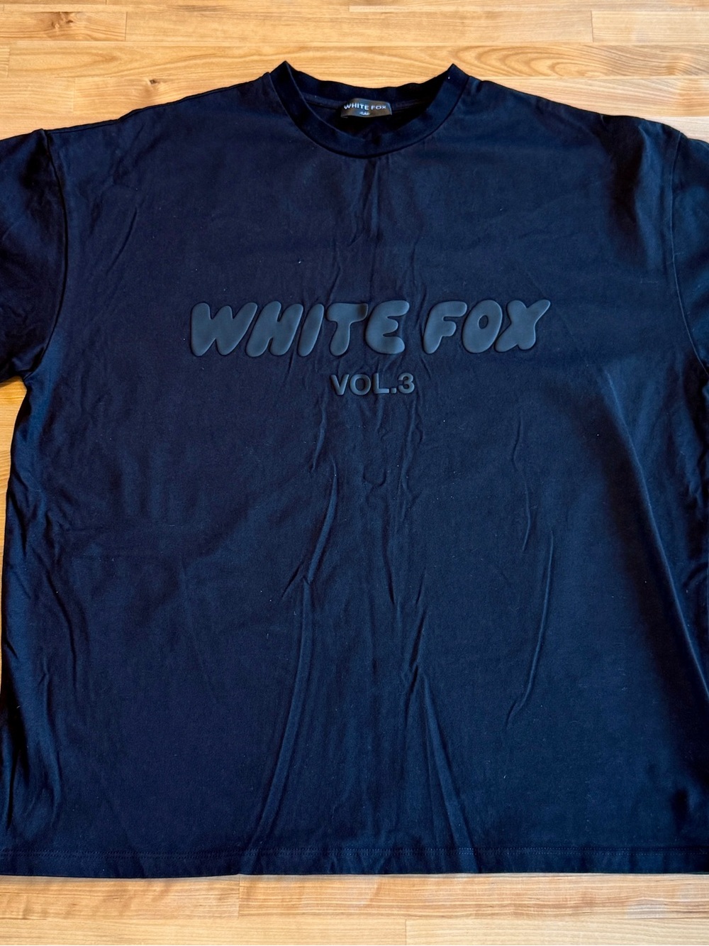 White Fox Vol. 3 Black on Black Womens Tee with Raised Logo S/M - Very Clean